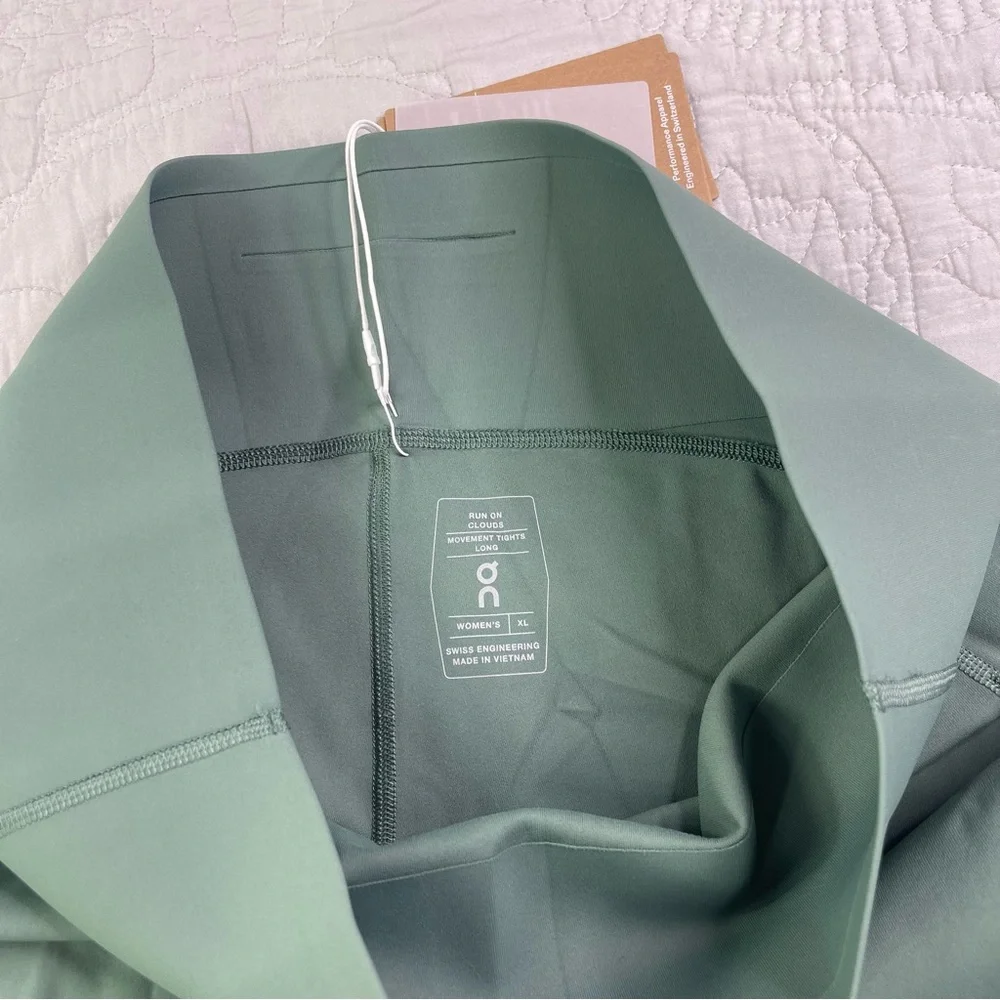 On Cloud Run On Clouds Women’s Movement Tights Long Size XL Ivy - Picture 9 of 16